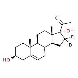 ChemSpider 2D Image | (3beta)-3,17-Dihydroxy(16,16-~2~H_2_)pregn-5-en-20-one | C21H30D2O3