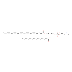 ChemSpider 2D Image | 6-Hydroxy-6-oxido-9-(tetradecanoyloxy)-5,7-dioxa-2-aza-6lambda~5~-phosphadecan-10-yl (5Z,8Z,11Z,14Z,17Z)-5,8,11,14,17-icosapentaenoate | C40H70NO8P