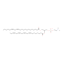 ChemSpider 2D Image | 6-Hydroxy-9-[(8Z,11Z,14Z,17Z)-8,11,14,17-icosatetraenoyloxy]-2-methyl-6-oxido-5,7-dioxa-2-aza-6lambda~5~-phosphadecan-10-yl (13Z,16Z)-13,16-docosadienoate | C49H86NO8P
