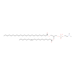 ChemSpider 2D Image | 6-Hydroxy-2-methyl-9-[(11Z)-11-octadecenoyloxy]-6-oxido-5,7-dioxa-2-aza-6lambda~5~-phosphadecan-10-yl tetracosanoate | C49H96NO8P