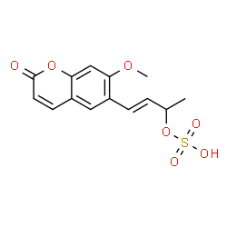 ChemSpider 2D Image | (3E)-4-(7-Methoxy-2-oxo-2H-chromen-6-yl)-3-buten-2-yl hydrogen sulfate | C14H14O7S