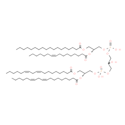 ChemSpider 2D Image | (6Z,9Z,21R,33R)-33-[(9Z)-9-Hexadecenoyloxy]-24,27,30-trihydroxy-24,30-dioxido-18,36-dioxo-19,23,25,29,31,35-hexaoxa-24lambda~5~,30lambda~5~-diphosphatripentaconta-6,9-dien-21-yl (9Z,12Z)-9,12-octadeca
dienoate | C79H144O17P2