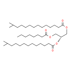 ChemSpider 2D Image | 2-[(12-Methyltridecanoyl)oxy]-3-(octanoyloxy)propyl 13-methyltetradecanoate | C40H76O6