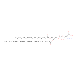 ChemSpider 2D Image | O-[{(2R)-2-[(7Z,10Z,13Z,16Z)-7,10,13,16-Docosatetraenoyloxy]-3-[(9Z)-9-hexadecenoyloxy]propoxy}(hydroxy)phosphoryl]-L-serine | C44H76NO10P
