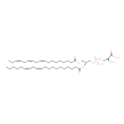 ChemSpider 2D Image | O-(Hydroxy{(2R)-2-[(11Z,14Z)-11,14-icosadienoyloxy]-3-[(9Z,12Z,15Z)-9,12,15-octadecatrienoyloxy]propoxy}phosphoryl)-L-serine | C44H76NO10P