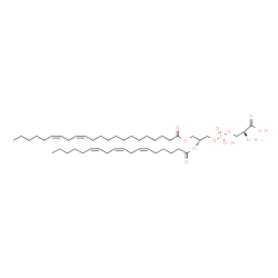 ChemSpider 2D Image | O-[{(2R)-3-[(13Z,16Z)-13,16-Docosadienoyloxy]-2-[(6Z,9Z,12Z)-6,9,12-octadecatrienoyloxy]propoxy}(hydroxy)phosphoryl]-L-serine | C46H80NO10P
