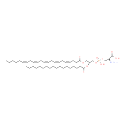 ChemSpider 2D Image | O-{[(2R)-3-[(4Z,7Z,10Z,13Z,16Z)-4,7,10,13,16-Docosapentaenoyloxy]-2-(stearoyloxy)propoxy](hydroxy)phosphoryl}-L-serine | C46H80NO10P