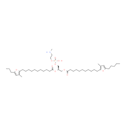 ChemSpider 2D Image | (9R)-6-Hydroxy-9-{[11-(3-methyl-5-propyl-2-furyl)undecanoyl]oxy}-6-oxido-5,7-dioxa-2-aza-6lambda~5~-phosphadecan-10-yl 11-(3-methyl-5-pentyl-2-furyl)undecanoate | C46H80NO10P