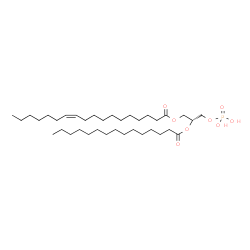 ChemSpider 2D Image | (2R)-2-(Pentadecanoyloxy)-3-(phosphonooxy)propyl (11Z)-11-octadecenoate | C36H69O8P