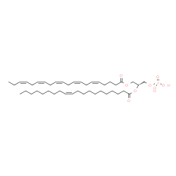 ChemSpider 2D Image | (2R)-2-[(11Z)-11-Icosenoyloxy]-3-(phosphonooxy)propyl (5Z,8Z,11Z,14Z,17Z)-5,8,11,14,17-icosapentaenoate | C43H73O8P