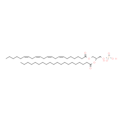 ChemSpider 2D Image | (2R)-2-(Icosanoyloxy)-3-(phosphonooxy)propyl (7Z,10Z,13Z,16Z)-7,10,13,16-docosatetraenoate | C45H81O8P