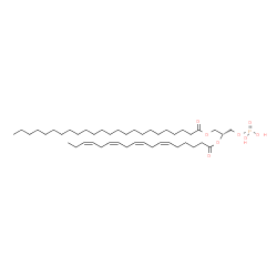 ChemSpider 2D Image | (2R)-2-[(6Z,9Z,12Z,15Z)-6,9,12,15-Octadecatetraenoyloxy]-3-(phosphonooxy)propyl tetracosanoate | C45H81O8P