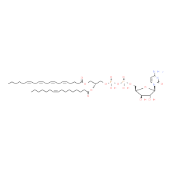 ChemSpider 2D Image | 4-Amino-1-{(2xi)-5-O-[{[{(2R)-2-[(9Z)-9-hexadecenoyloxy]-3-[(5Z,8Z,11Z,14Z)-5,8,11,14-icosatetraenoyloxy]propoxy}(hydroxy)phosphoryl]oxy}(hydroxy)phosphoryl]-beta-D-threo-pentofuranosyl}-2(1H)-pyrimid
inone | C48H79N3O15P2