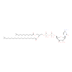 ChemSpider 2D Image | 4-Amino-1-[(2xi)-5-O-{hydroxy[(hydroxy{(2R)-3-[(11-methyldodecanoyl)oxy]-2-[(20-methylhenicosanoyl)oxy]propoxy}phosphoryl)oxy]phosphoryl}-beta-D-threo-pentofuranosyl]-2(1H)-pyrimidinone | C47H87N3O15P2