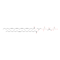 ChemSpider 2D Image | (2R,8S)-5,8,11,11-Tetrahydroxy-2-[(11Z)-11-icosenoyloxy]-5,11-dioxido-4,6,10-trioxa-5lambda~5~,11lambda~5~-diphosphaundec-1-yl (5Z,8Z,11Z,14Z)-5,8,11,14-icosatetraenoate | C46H82O13P2