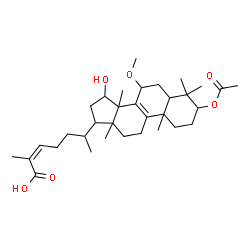 ChemSpider 2D Image | (24Z)-3-Acetoxy-15-hydroxy-7-methoxylanosta-8,24-dien-26-oic acid | C33H52O6