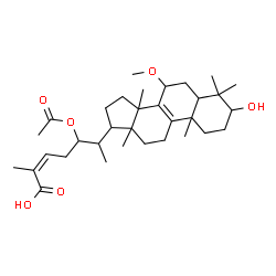 ChemSpider 2D Image | (24Z)-22-Acetoxy-3-hydroxy-7-methoxylanosta-8,24-dien-26-oic acid | C33H52O6