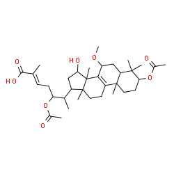 ChemSpider 2D Image | (24E)-3,22-Diacetoxy-15-hydroxy-7-methoxylanosta-8,24-dien-26-oic acid | C35H54O8
