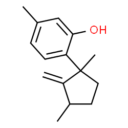 ChemSpider 2D Image | 2-(1,3-Dimethyl-2-methylenecyclopentyl)-5-methylphenol | C15H20O