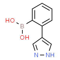 ChemSpider 2D Image | [2-(1H-Pyrazol-4-yl)phenyl]boronic acid | C9H9BN2O2