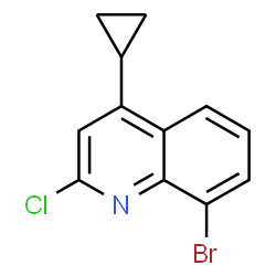 ChemSpider 2D Image | 8-Bromo-2-chloro-4-cyclopropylquinoline | C12H9BrClN