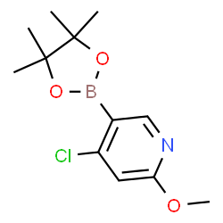 ChemSpider 2D Image | 4-Chloro-2-methoxy-5-(4,4,5,5-tetramethyl-1,3,2-dioxaborolan-2-yl)pyridine | C12H17BClNO3