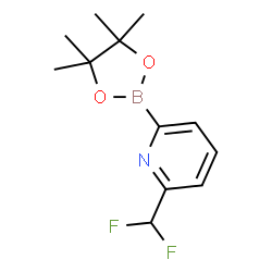 ChemSpider 2D Image | 2-(Difluoromethyl)-6-(4,4,5,5-tetramethyl-1,3,2-dioxaborolan-2-yl)pyridine | C12H16BF2NO2