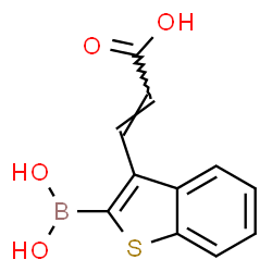 ChemSpider 2D Image | (2E)-3-[2-(Dihydroxyboryl)-1-benzothiophen-3-yl]acrylic acid | C11H9BO4S