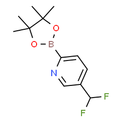 ChemSpider 2D Image | 5-(Difluoromethyl)-2-(4,4,5,5-tetramethyl-1,3,2-dioxaborolan-2-yl)pyridine | C12H16BF2NO2