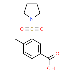 ChemSpider 2D Image | 4-Methyl-3-(1-pyrrolidinylsulfonyl)benzoic acid | C12H15NO4S