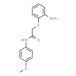 ChemSpider 2D Image | 2-[(2-Aminophenyl)sulfanyl]-N-(4-methoxyphenyl)acetamide | C15H16N2O2S