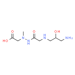 ChemSpider 2D Image | (2-{[(3-Amino-2-hydroxypropyl)amino]acetyl}-1-methylhydrazino)acetic acid (non-preferred name) | C8H18N4O4