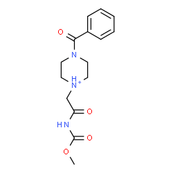 ChemSpider 2D Image | 4-Benzoyl-1-{2-[(methoxycarbonyl)amino]-2-oxoethyl}piperazin-1-ium | C15H20N3O4
