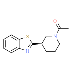 ChemSpider 2D Image | 1-[(3R)-3-(1,3-Benzothiazol-2-yl)-1-piperidinyl]ethanone | C14H16N2OS