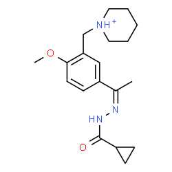 ChemSpider 2D Image | 1-{5-[(1Z)-N-(Cyclopropylcarbonyl)ethanehydrazonoyl]-2-methoxybenzyl}piperidinium | C19H28N3O2