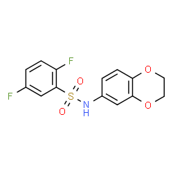ChemSpider 2D Image | N-(2,3-Dihydro-1,4-benzodioxin-6-yl)-2,5-difluorobenzenesulfonamide | C14H11F2NO4S