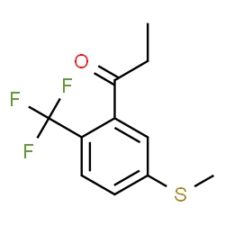 ChemSpider 2D Image | 1-[5-(Methylsulfanyl)-2-(trifluoromethyl)phenyl]-1-propanone | C11H11F3OS