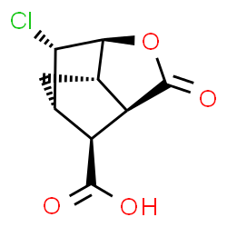 ChemSpider 2D Image | (1S,2S,3S,6R,7S,9R)-2-Chloro-5-oxo-4-oxatricyclo[4.2.1.0~3,7~]nonane-9-carboxylic acid | C9H9ClO4