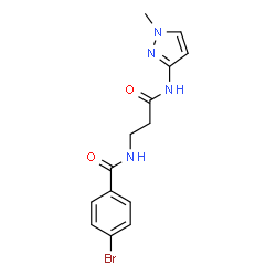 ChemSpider 2D Image | 4-Bromo-N-{3-[(1-methyl-1H-pyrazol-3-yl)amino]-3-oxopropyl}benzamide | C14H15BrN4O2