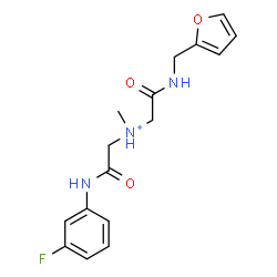 ChemSpider 2D Image | 2-[(3-Fluorophenyl)amino]-N-{2-[(2-furylmethyl)amino]-2-oxoethyl}-N-methyl-2-oxoethanaminium | C16H19FN3O3