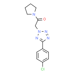 ChemSpider 2D Image | 2-[5-(4-Chloro-phenyl)-tetrazol-2-yl]-1-pyrrolidin-1-yl-ethanone | C13H14ClN5O