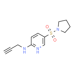 ChemSpider 2D Image | 2-(2-Propyn-1-ylamino)-5-(1-pyrrolidinylsulfonyl)pyridinium | C12H16N3O2S