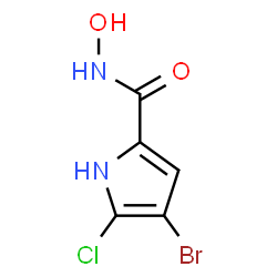 ChemSpider 2D Image | 4-Bromo-5-chloro-N-hydroxy-1H-pyrrole-2-carboxamide | C5H4BrClN2O2