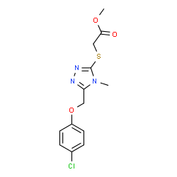 ChemSpider 2D Image | Methyl ({5-[(4-chlorophenoxy)methyl]-4-methyl-4H-1,2,4-triazol-3-yl}sulfanyl)acetate | C13H14ClN3O3S