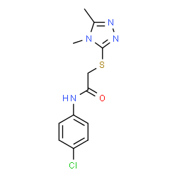 ChemSpider 2D Image | N-(4-Chlorophenyl)-2-[(4,5-dimethyl-4H-1,2,4-triazol-3-yl)sulfanyl]acetamide | C12H13ClN4OS