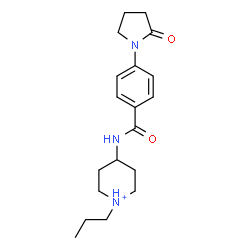 ChemSpider 2D Image | 4-{[4-(2-Oxo-1-pyrrolidinyl)benzoyl]amino}-1-propylpiperidinium | C19H28N3O2