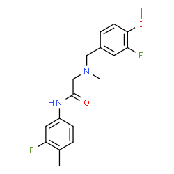 ChemSpider 2D Image | N~2~-(3-Fluoro-4-methoxybenzyl)-N-(3-fluoro-4-methylphenyl)-N~2~-methylglycinamide | C18H20F2N2O2