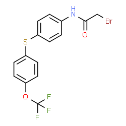 ChemSpider 2D Image | 2-Bromo-N-(4-{[4-(trifluoromethoxy)phenyl]sulfanyl}phenyl)acetamide | C15H11BrF3NO2S