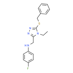 ChemSpider 2D Image | N-{[5-(Benzylsulfanyl)-4-ethyl-4H-1,2,4-triazol-3-yl]methyl}-4-fluoroaniline | C18H19FN4S