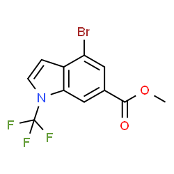 ChemSpider 2D Image | Methyl 4-bromo-1-(trifluoromethyl)-1H-indole-6-carboxylate | C11H7BrF3NO2